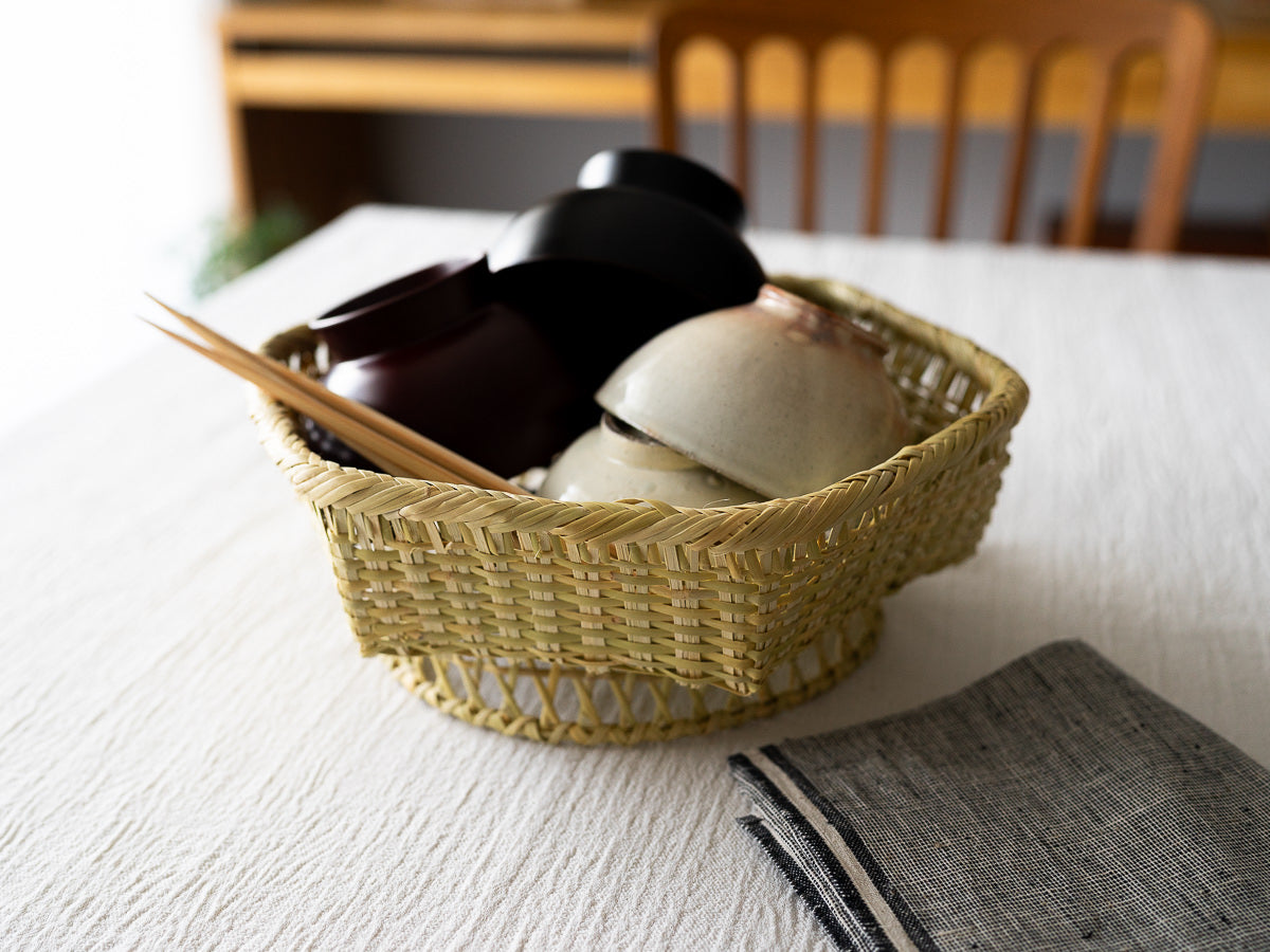 六角底のすず竹かご（浅型）｜市川籠店 – 1basketry