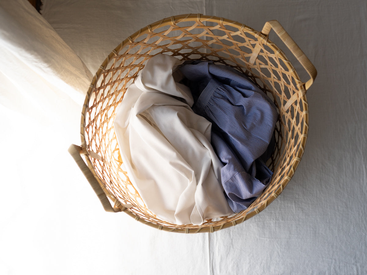 Laundry basket / White bamboo / Kagawa-JPN 250701-1