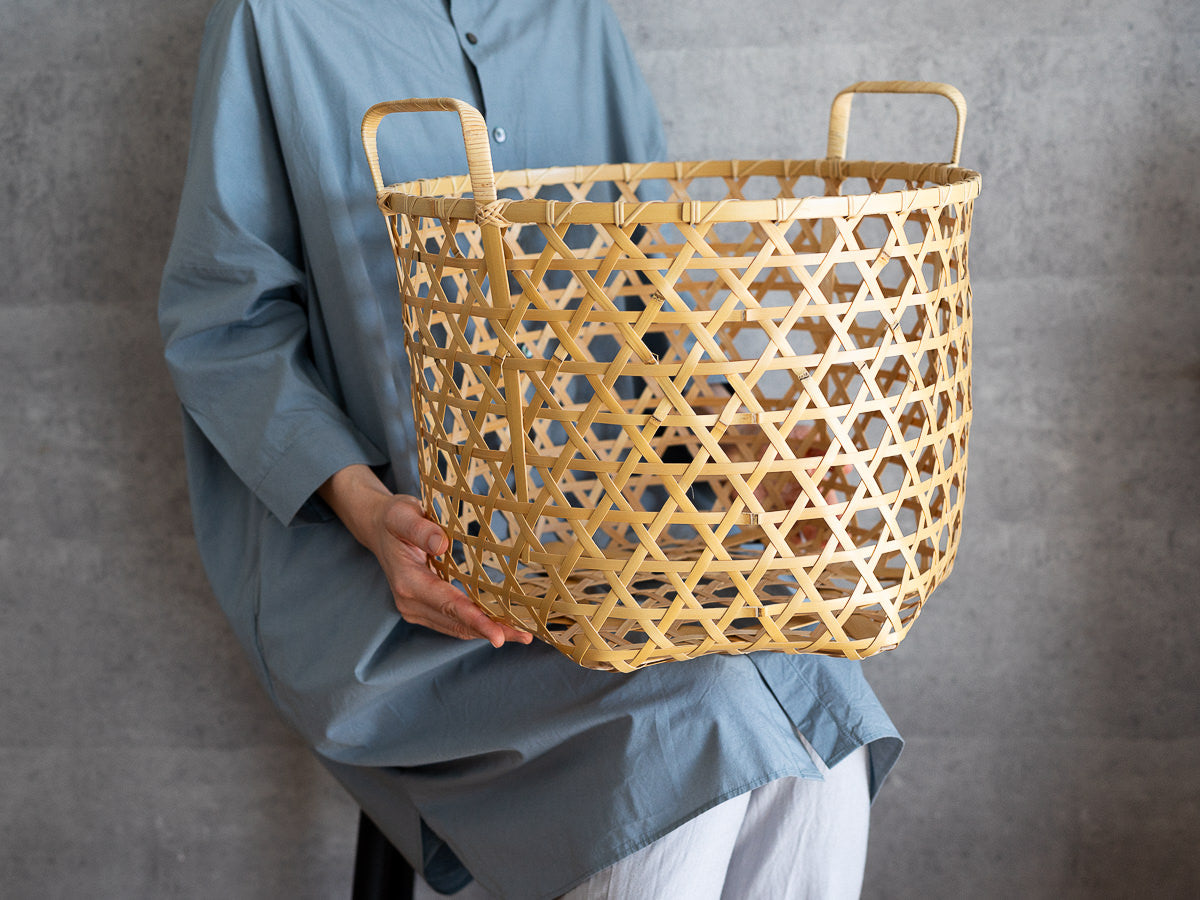 Laundry basket / White bamboo / Kagawa-JPN 250701-1