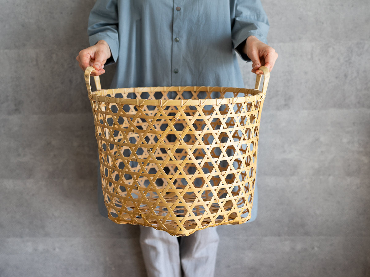 Laundry basket / White bamboo / Kagawa-JPN 250701-1