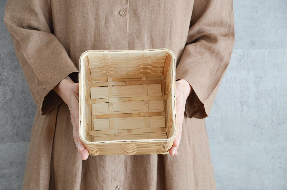 Wastepaper basket S / White bamboo / Kagoshima-JPN 211207-1