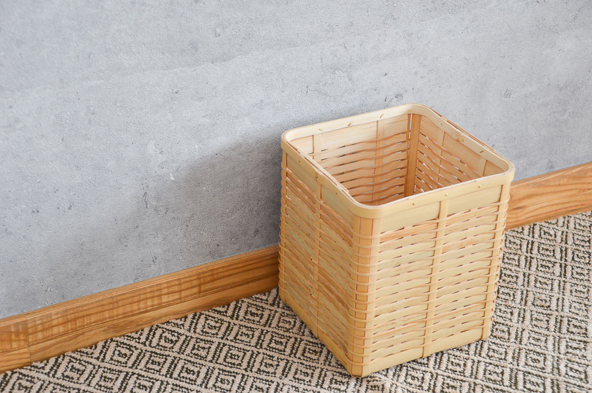 Wastepaper basket S / White bamboo / Kagoshima-JPN 211207-1