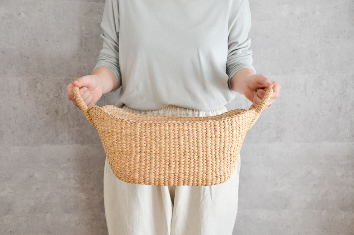 Organizing basket -Ring handle- S, M, L / Water hyacinth / THA 3115203