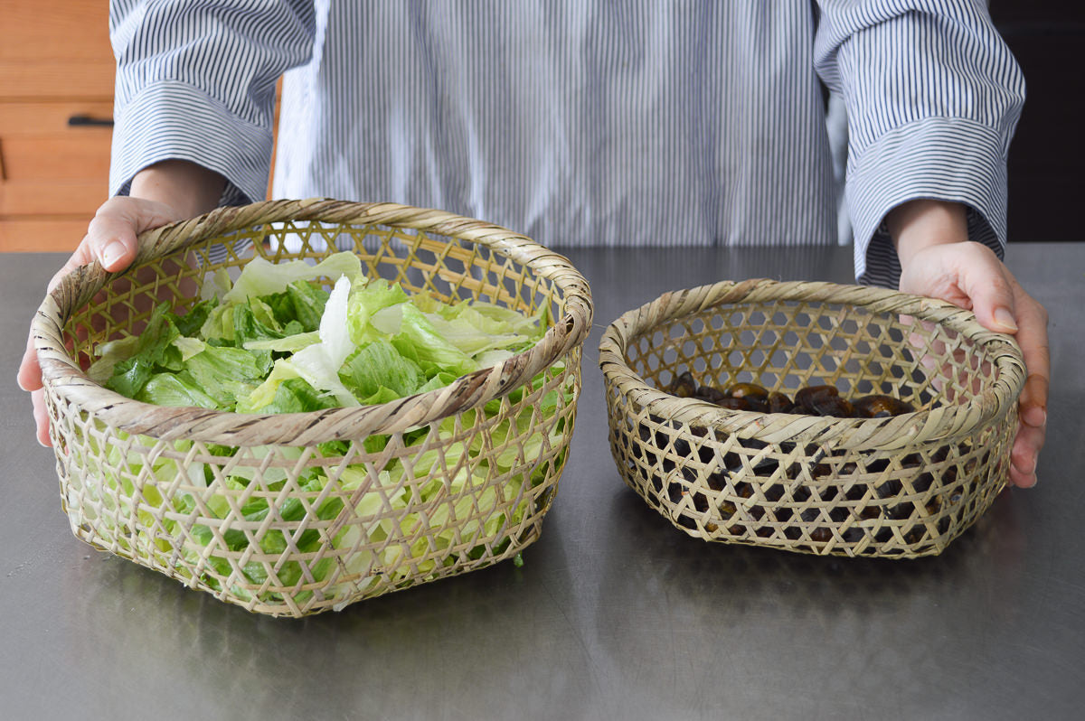 Vegetable washing basket S, M ,L / Shino bamboo / Miyagi-JPN 330103
