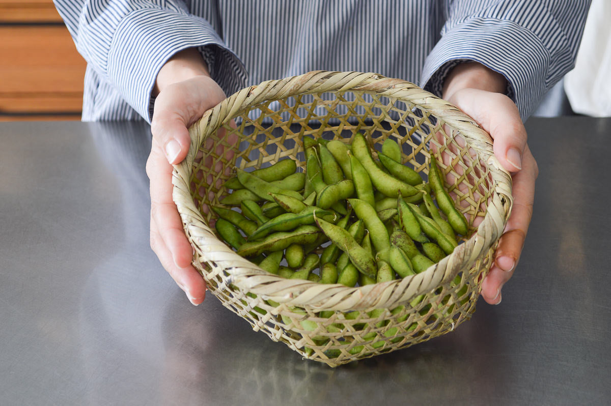 Vegetable washing basket S, M ,L / Shino bamboo / Miyagi-JPN 330103