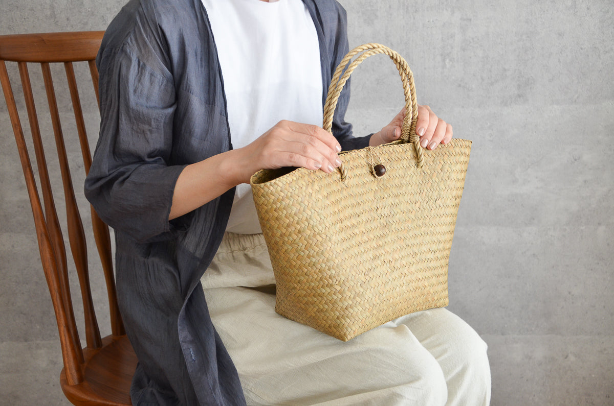 Basket Bag with Closure – Handheld & Shoulder / Krajood Grass / THA 3115109