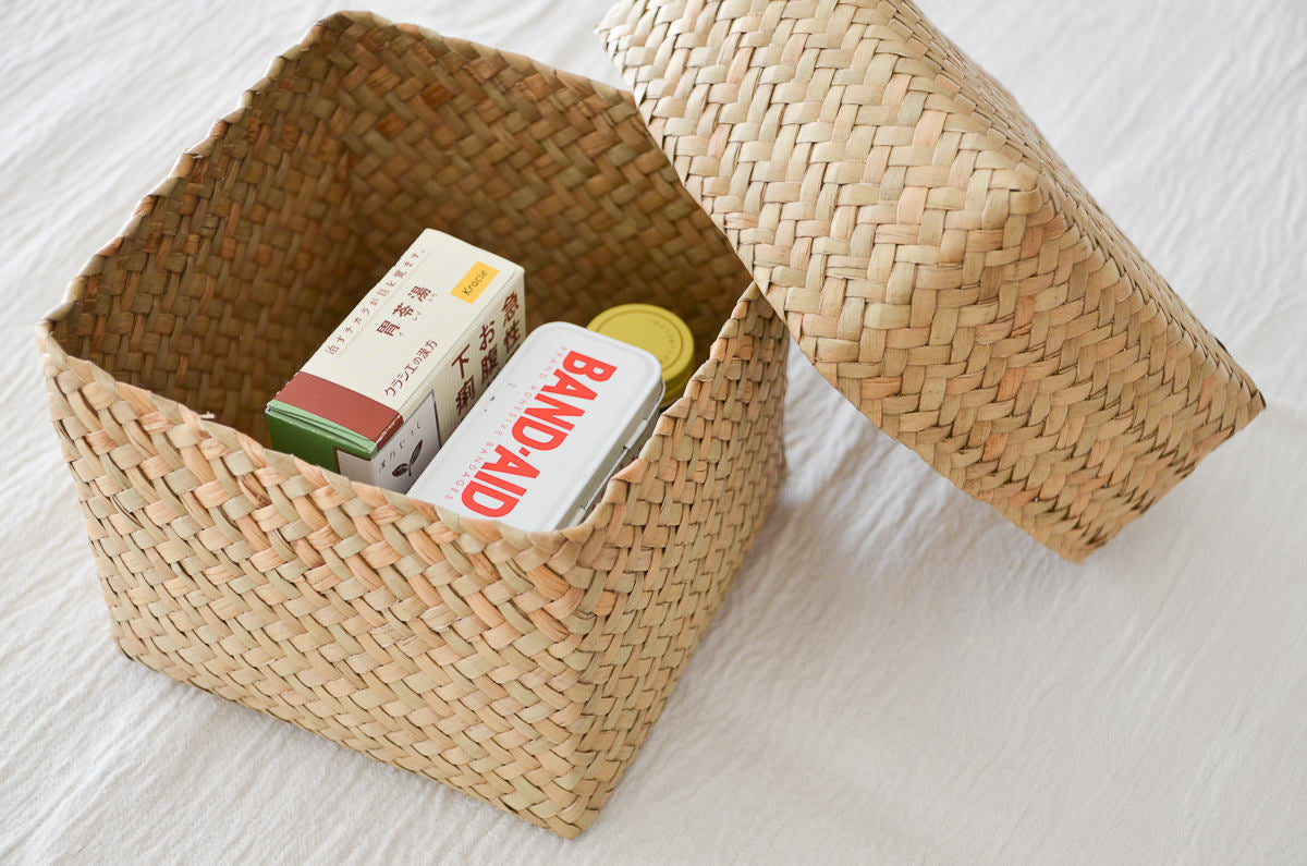 Compact organaizing basket with lid “Cube” S, M, L / Kachū /THA 3115128