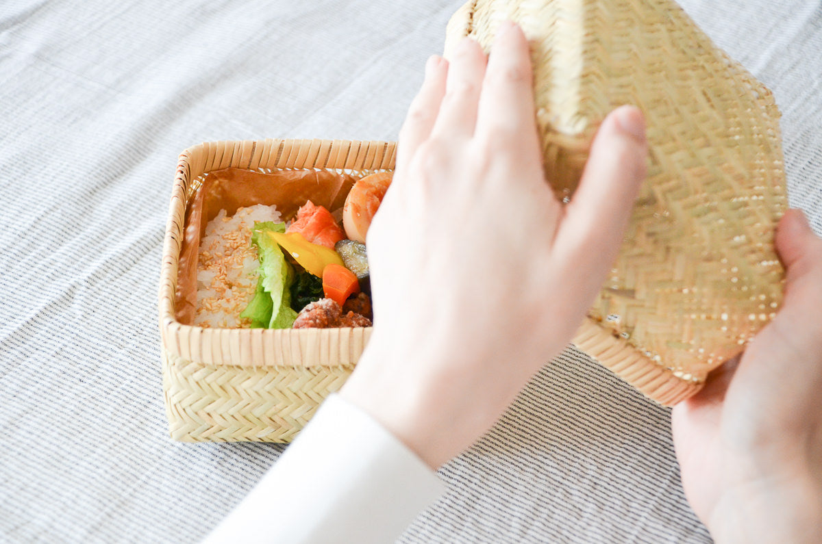 岩手県/すず竹 弁当かご 角 ミニ・小 2サイズ 【Bタイプ】450804