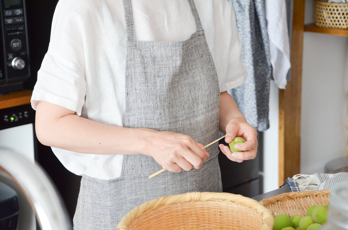 Full Apron / Brush Gray, Madras / Khadi cotton / IND 330905