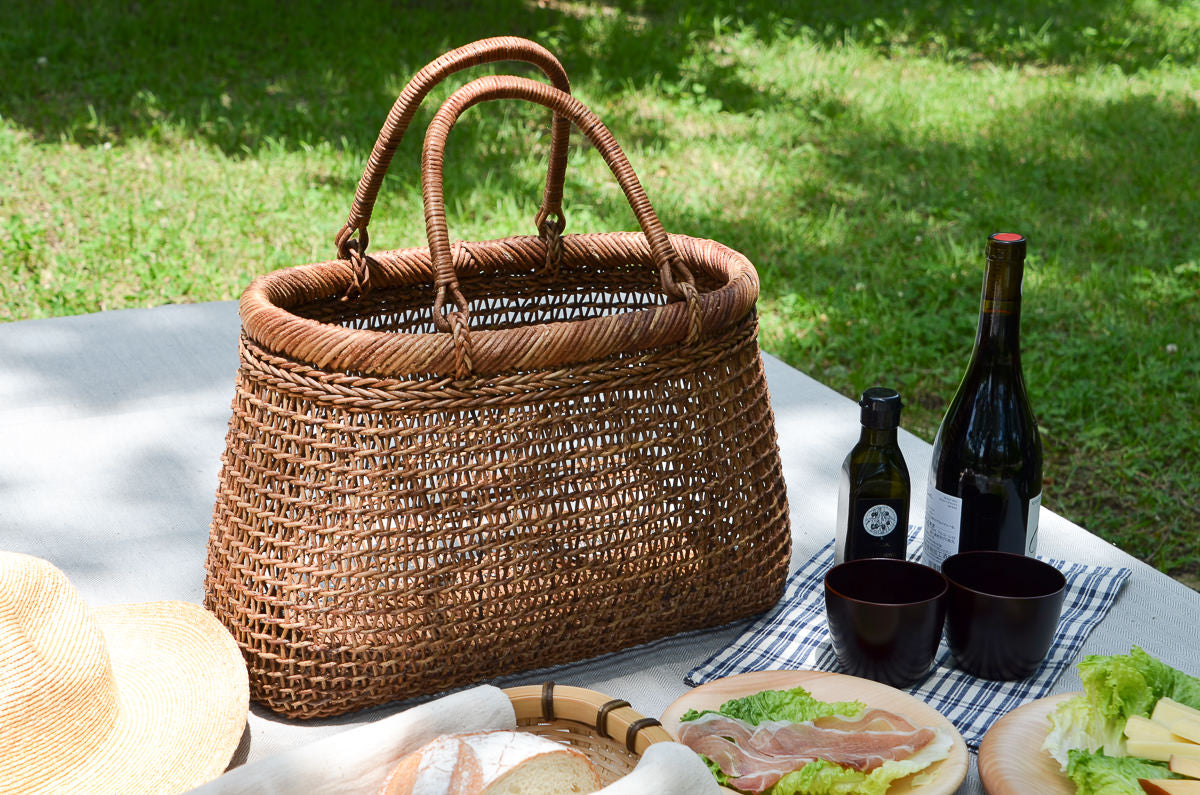 Premium Tote Basket – Sukashi Weave / Akebi Vine / Nagano-JPN 311216