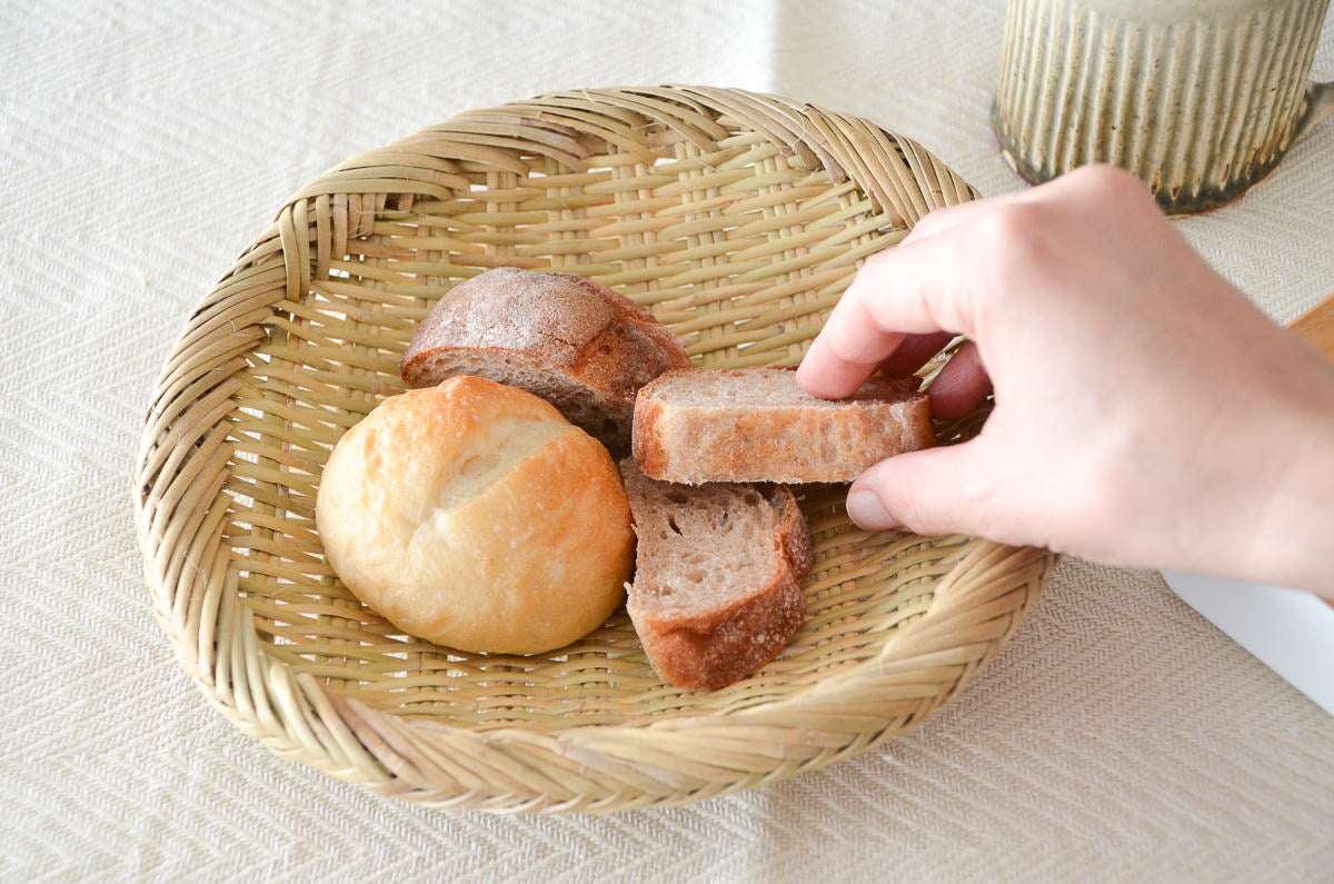 Round plate(colander) S, M / Suzu bamboo / Iwate-JPN 210112