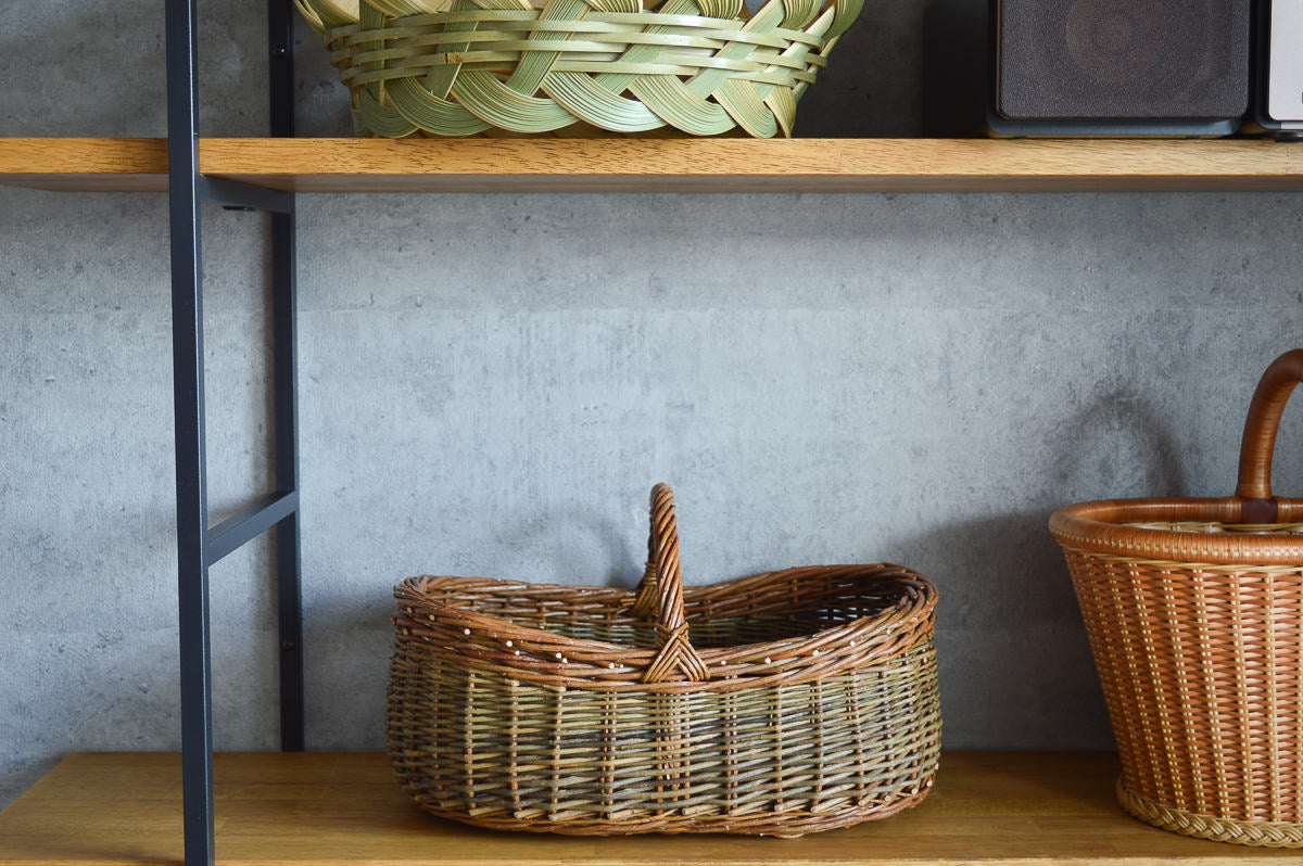 フランス/やなぎ オーバルアウトドアバスケット S・L 2サイズ 630504