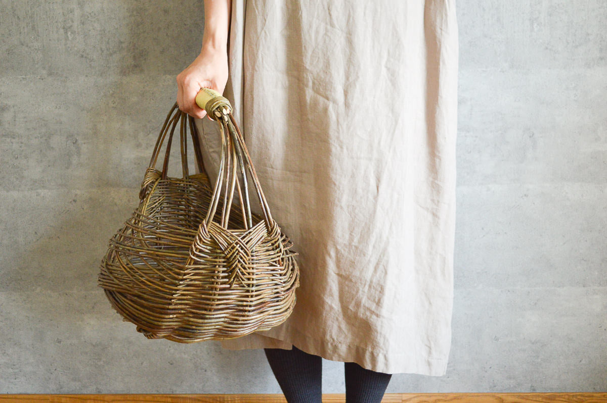 Zarzo basket 3 colors of handle / Willow / FRA 330801