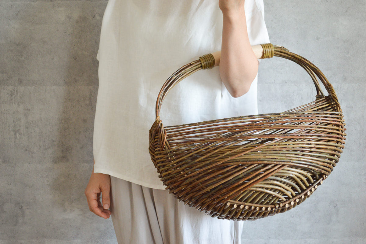 Zarzo basket 3 colors of handle / Willow / FRA 330801