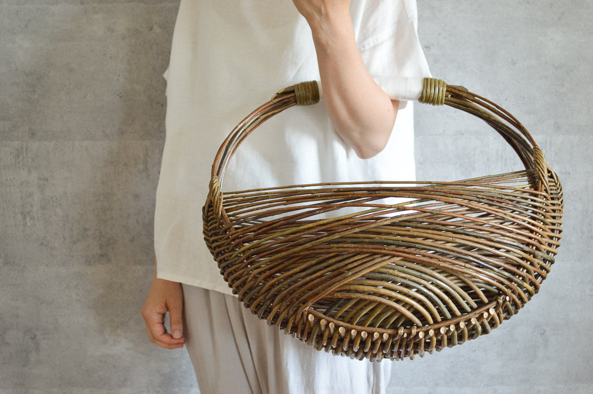 Zarzo basket 3 colors of handle / Willow / FRA 330801
