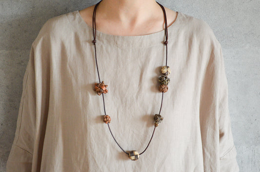 Long Pendant “Mix” / Wild Grape Vine, Walnut, Akebi / Yamagata-JPN 311425-1