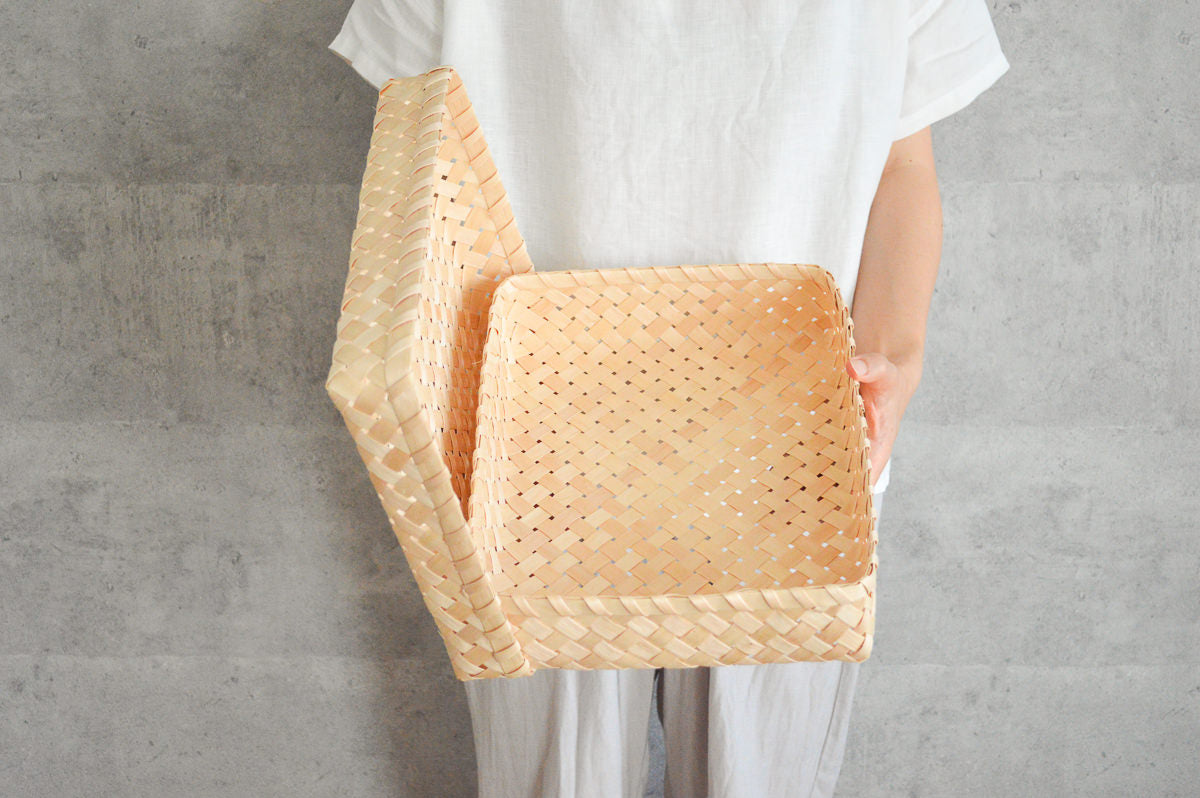 Square basket with lid S, M, L, XL / Itaya maple / Akita-JPN 720901