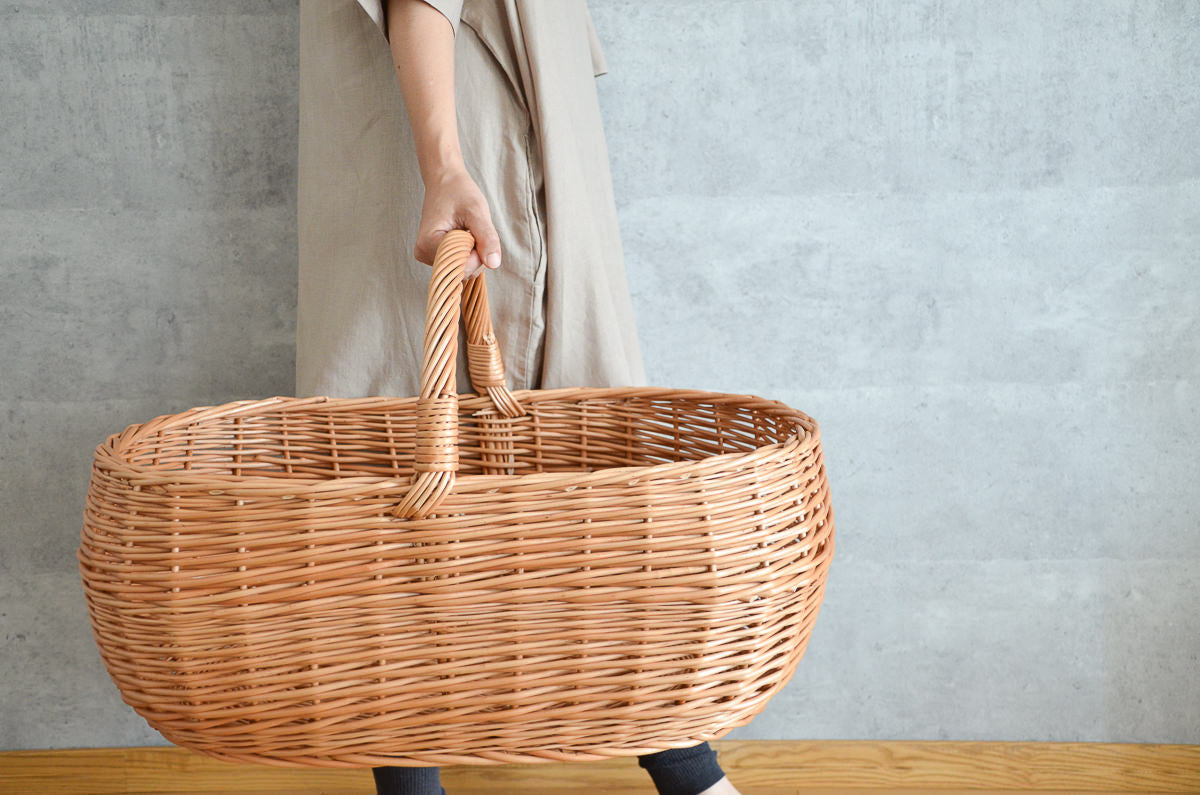 ポーランド/やなぎ ワンハンドルバスケット M・L 2サイズ‐1basketry