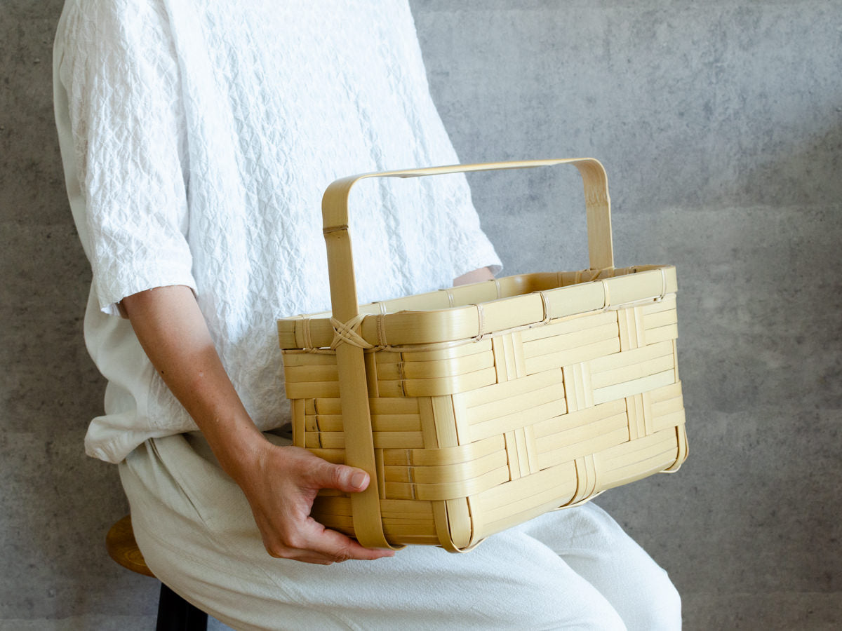大分県/真竹(白竹) brick basket 121801-1