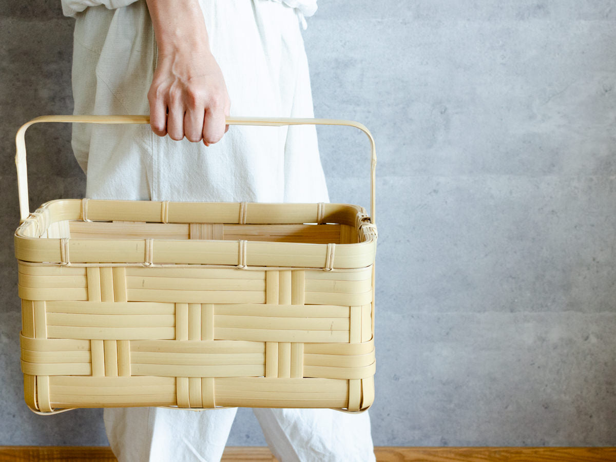 大分県/真竹(白竹) brick basket 121801-1