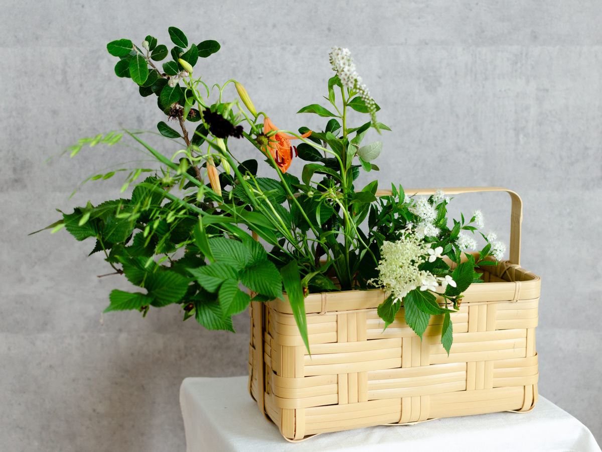 大分県/真竹(白竹) brick basket 121801-1