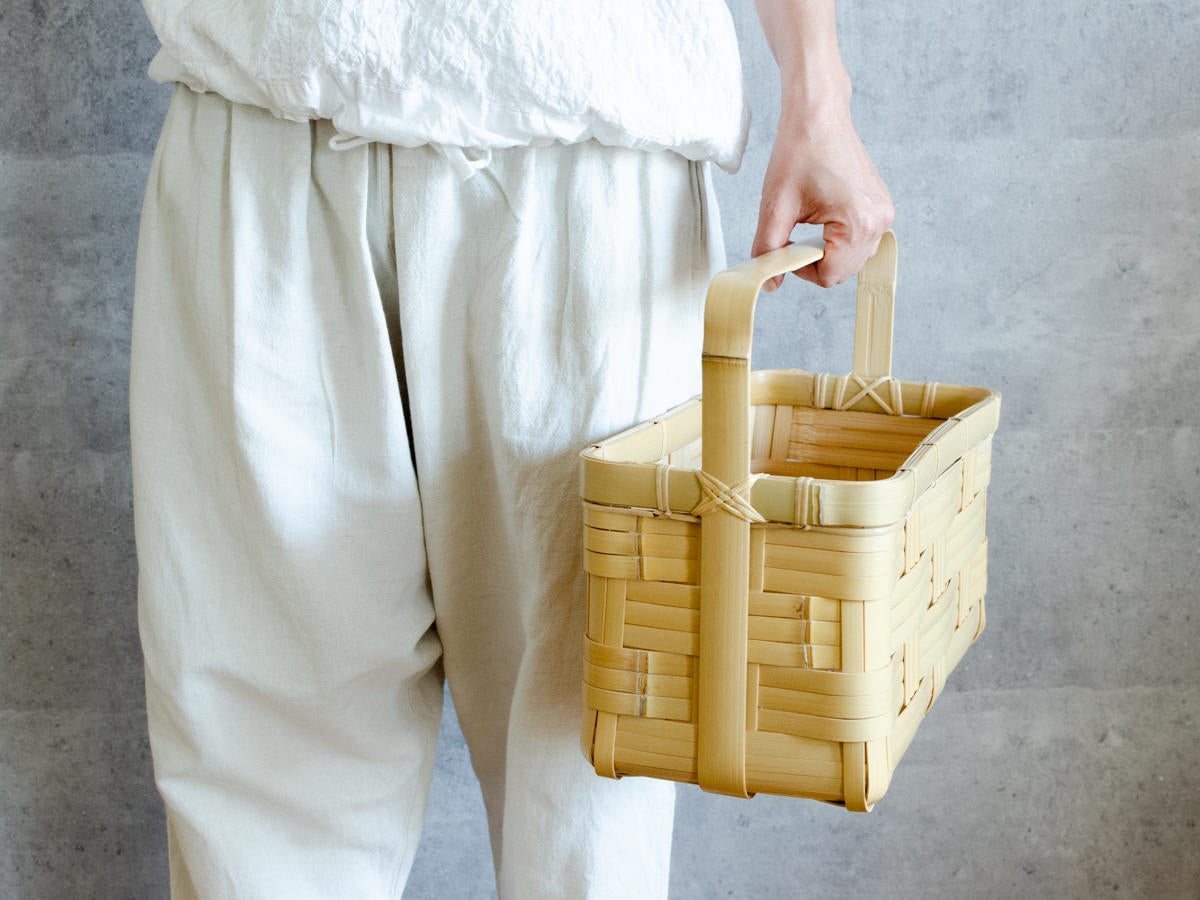 大分県/真竹(白竹) brick basket 121801-1
