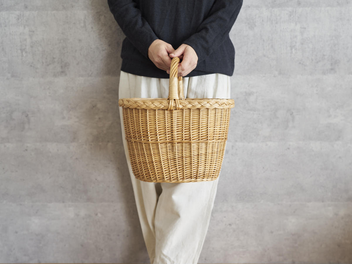 リトアニア/やなぎ シギタスさん 手つきオーバルバスケット 140522-4