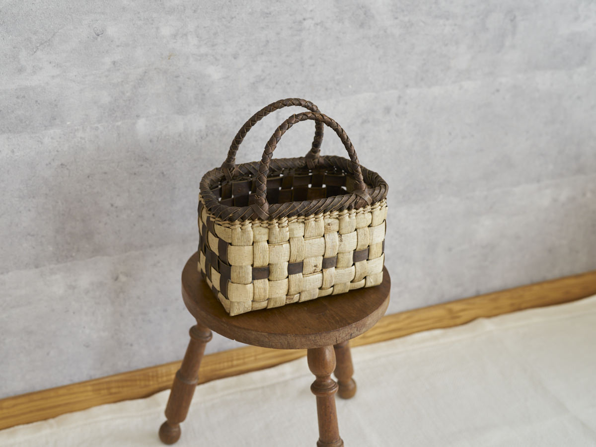 岩手県/くるみ 手提 表皮市松 メッシュライン 1510750