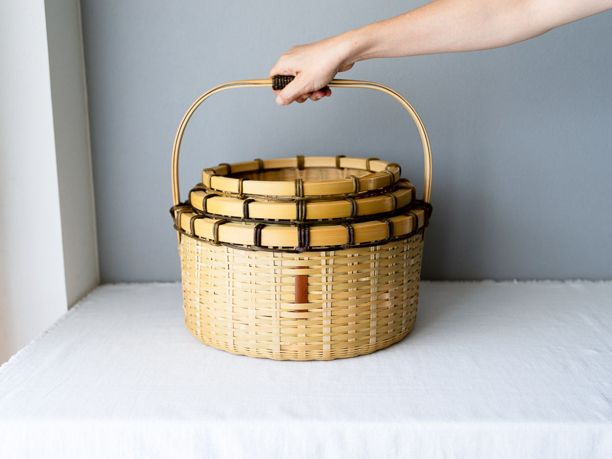 Three-Tier Nesting Round Basket / Madake Bamboo / Oita-JPN 220680-1