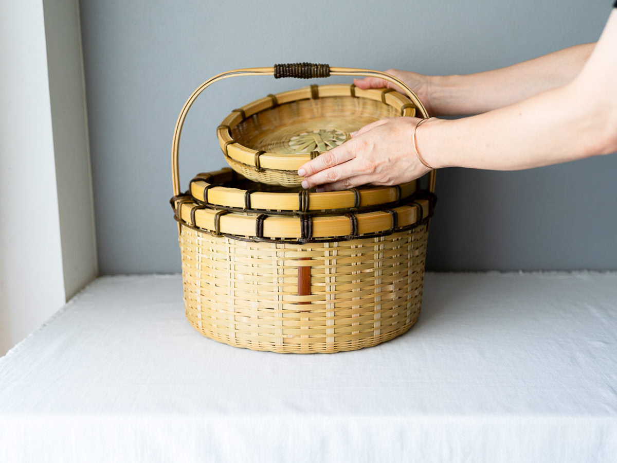 Three-Tier Nesting Round Basket / Madake Bamboo / Oita-JPN 220680-1