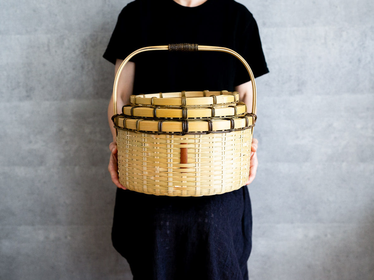 Three-Tier Nesting Round Basket / Madake Bamboo / Oita-JPN 220680-1