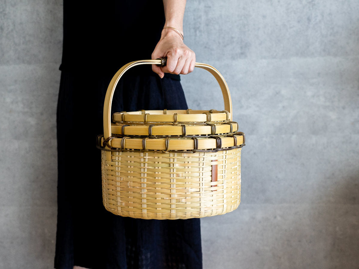Three-Tier Nesting Round Basket / Madake Bamboo / Oita-JPN 220680-1