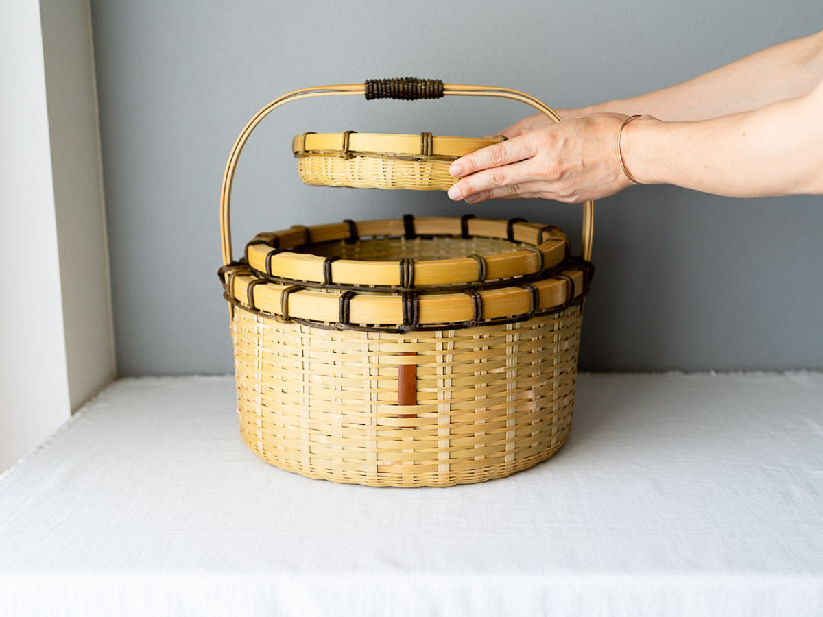 Three-Tier Nesting Round Basket / Madake Bamboo / Oita-JPN 220680-1