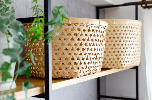 Oval Basket "Kikko Weave" / White Bamboo / Ōita-JPN 220802