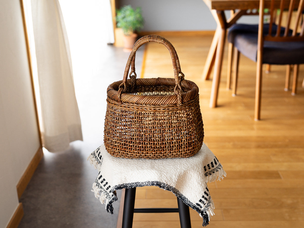Premium Tote Basket XS – Sukashi Weave / Akebi Vine / Nagano-JPN 311216-4