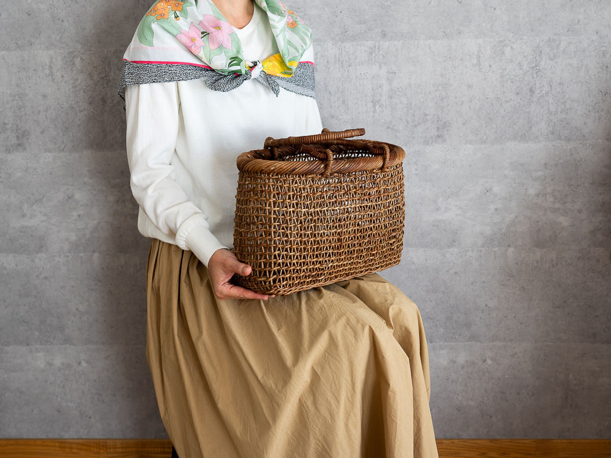 長野県/あけび すかし編み 小判手提げ 小・中 2サイズ 311218