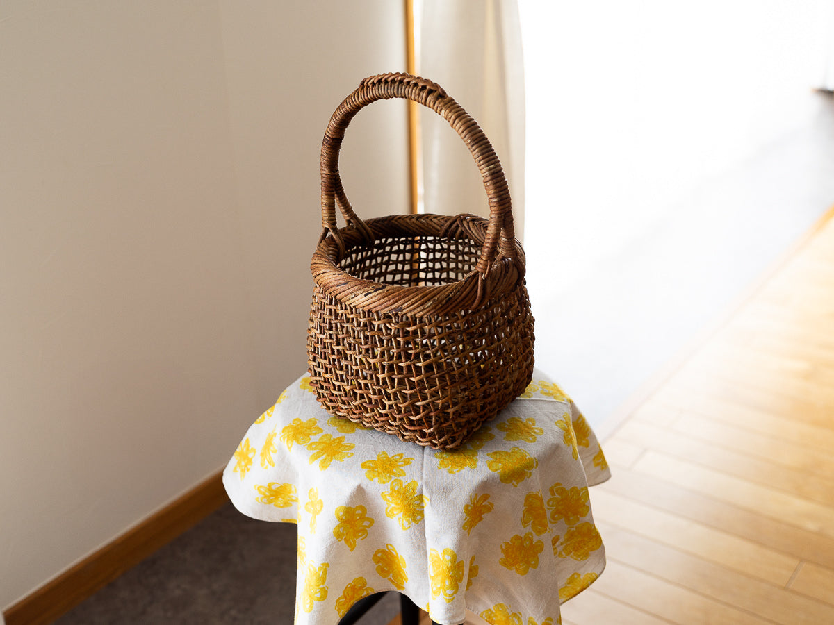 長野県/あけび すかし編み 手付き丸かご 小・中・大 3サイズ 311240
