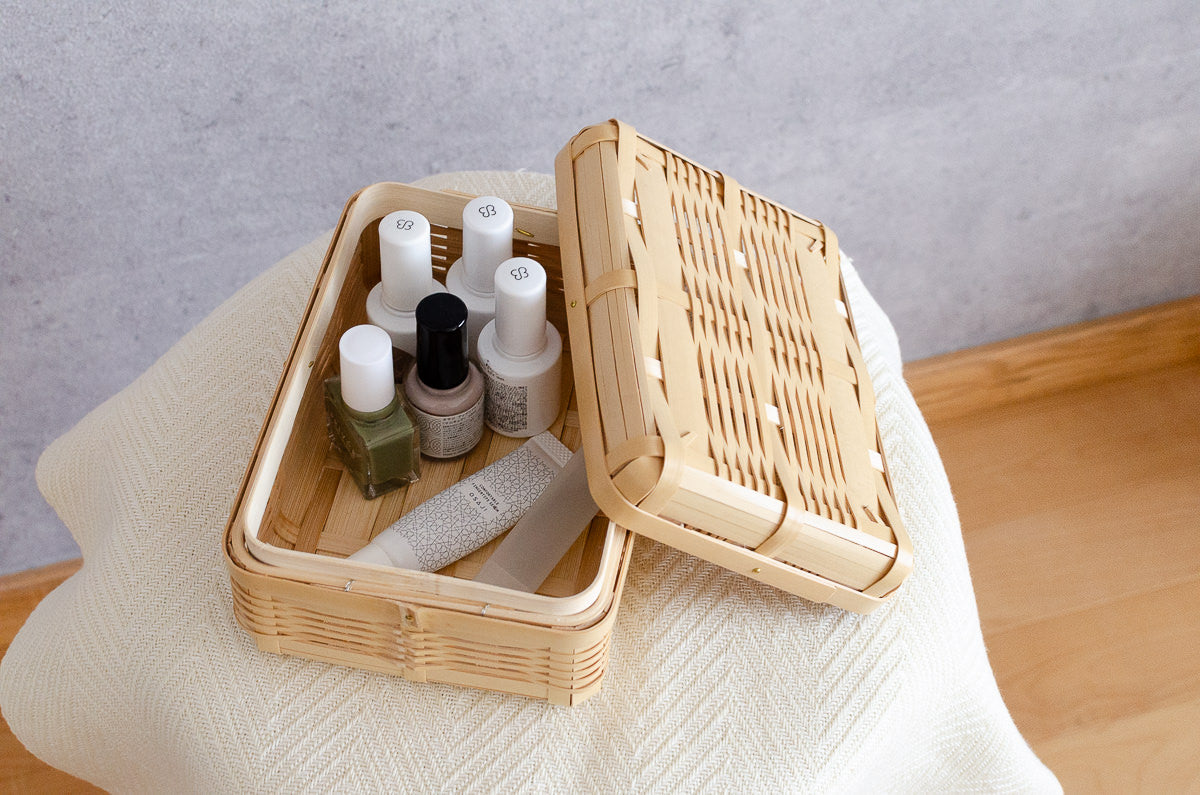 Small lunch box S, S-long / White bamboo / Kagoshima-JPN 321106