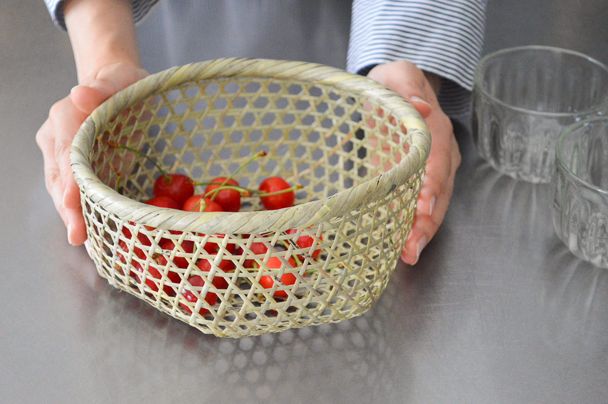Washing beans basket S, M, L / Shino bamboo / Miyagi-JPN 330106