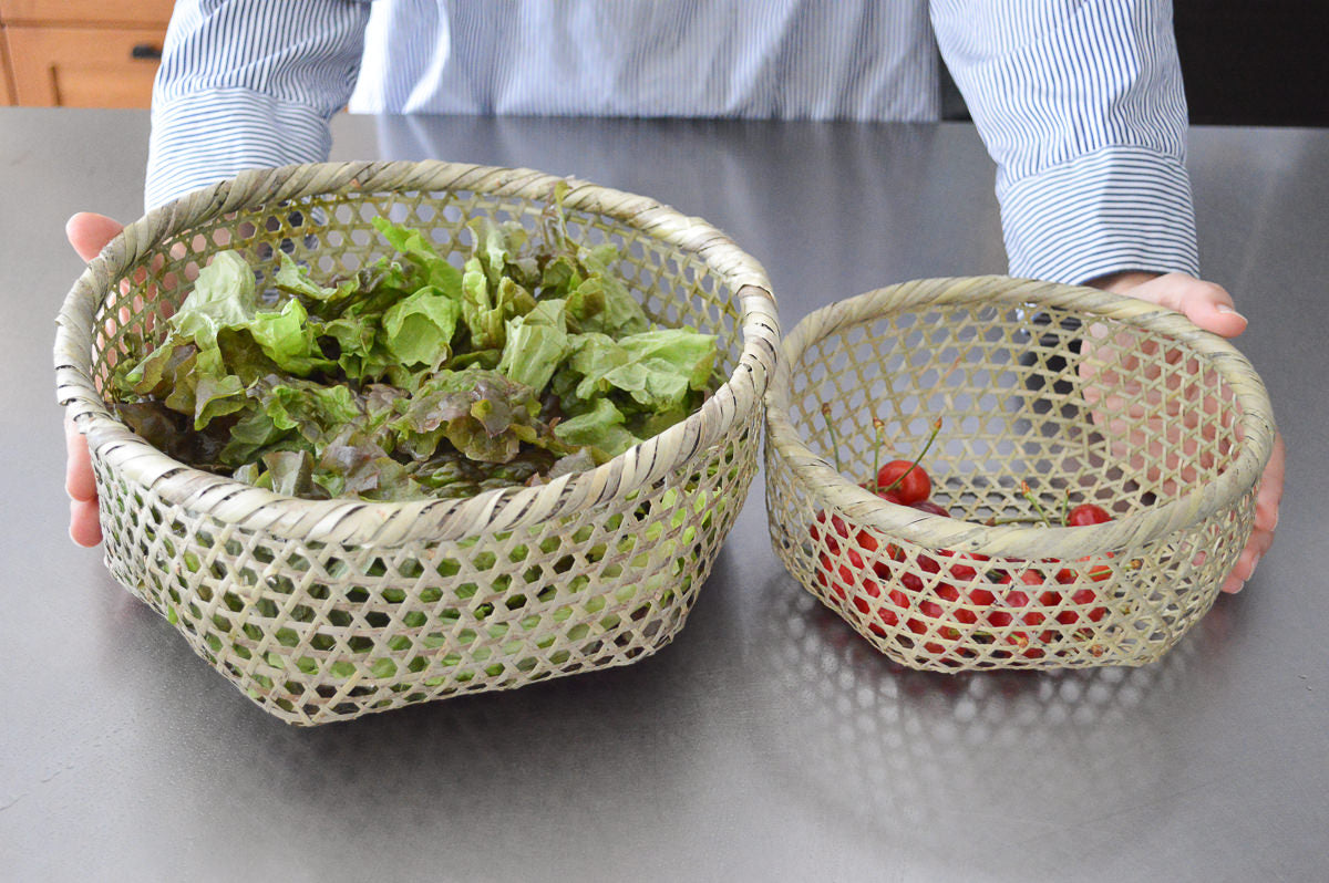 Washing beans basket S, M, L / Shino bamboo / Miyagi-JPN 330106