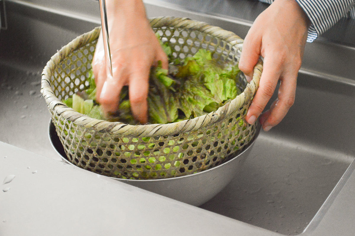 Washing beans basket S, M, L / Shino bamboo / Miyagi-JPN 330106