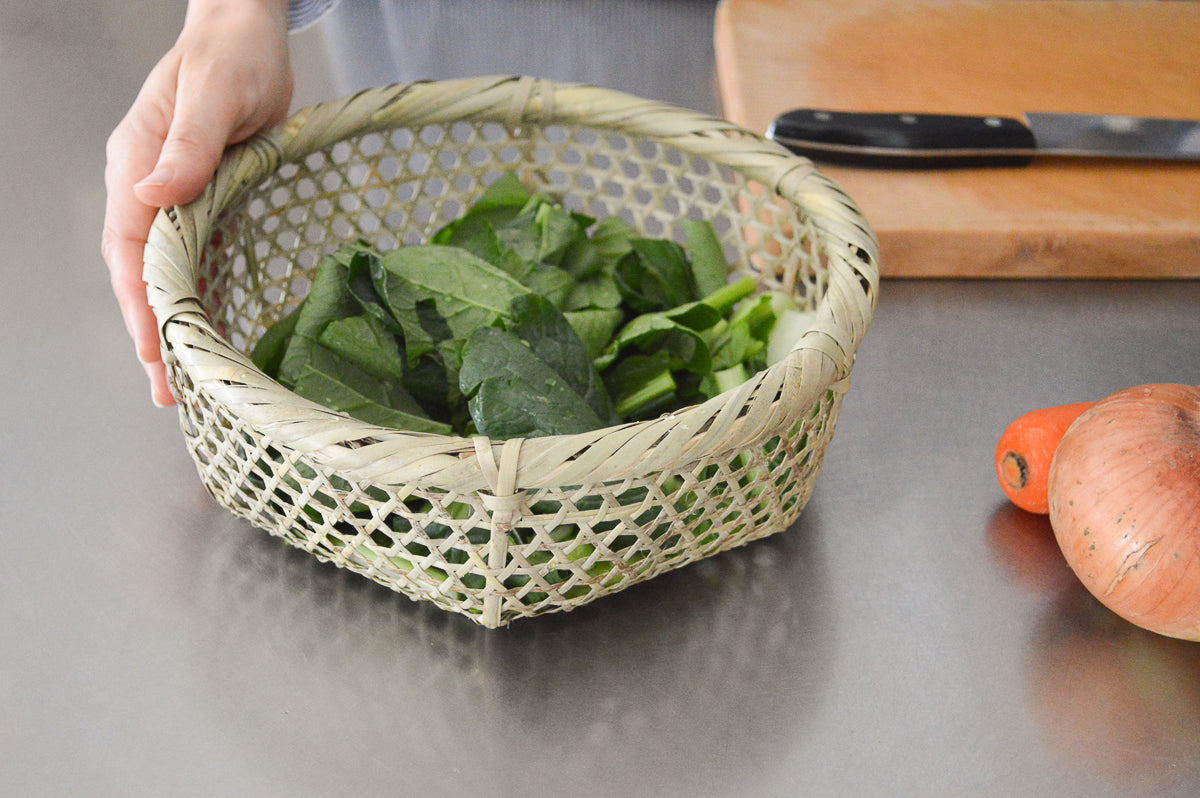 Washing beans basket "Reinforced" / Shino bamboo / Miyagi-JPN 330107-1