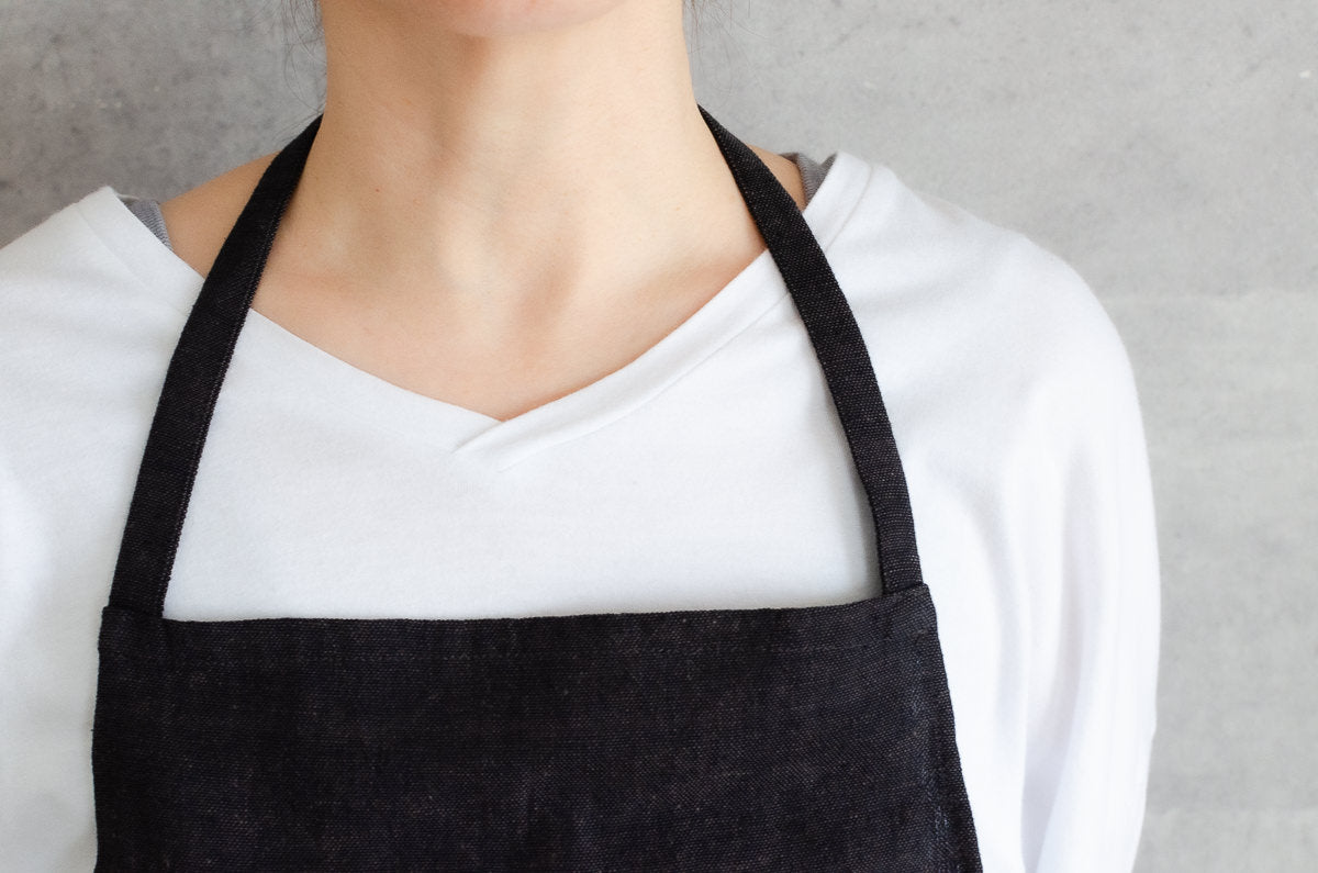 Full Apron / Chacoal, Tattersall / Khadi cotton / IND 330913