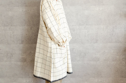 Coverall Apron – Tattersall / Khadi Cotton / IND 330914-1