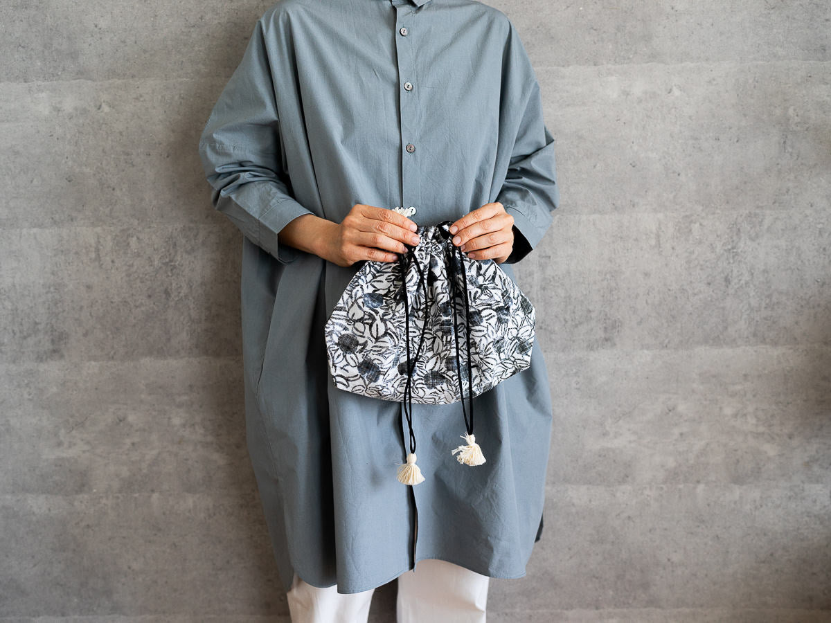 インド/カディ OX Printed Drawstring Bag Blaoga Mono S・L 2サイズ 330919