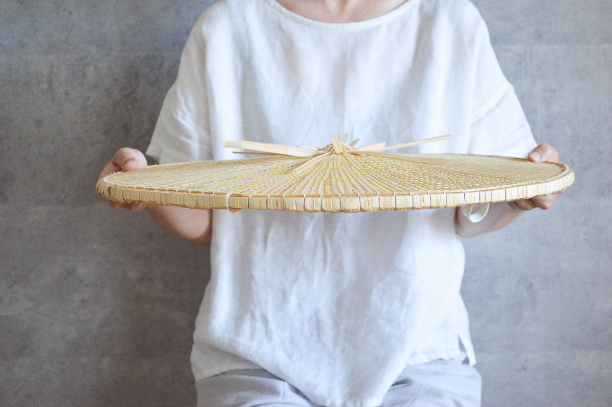 Hat "Flat" φ50cm(19.68") / Sedge / Toyama-JPN 810402-1