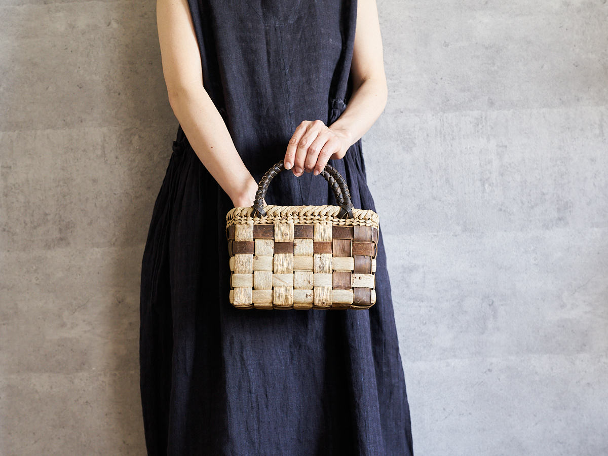 岩手県/くるみ 手提 表皮市松 裏皮チェック ミニ 1510755