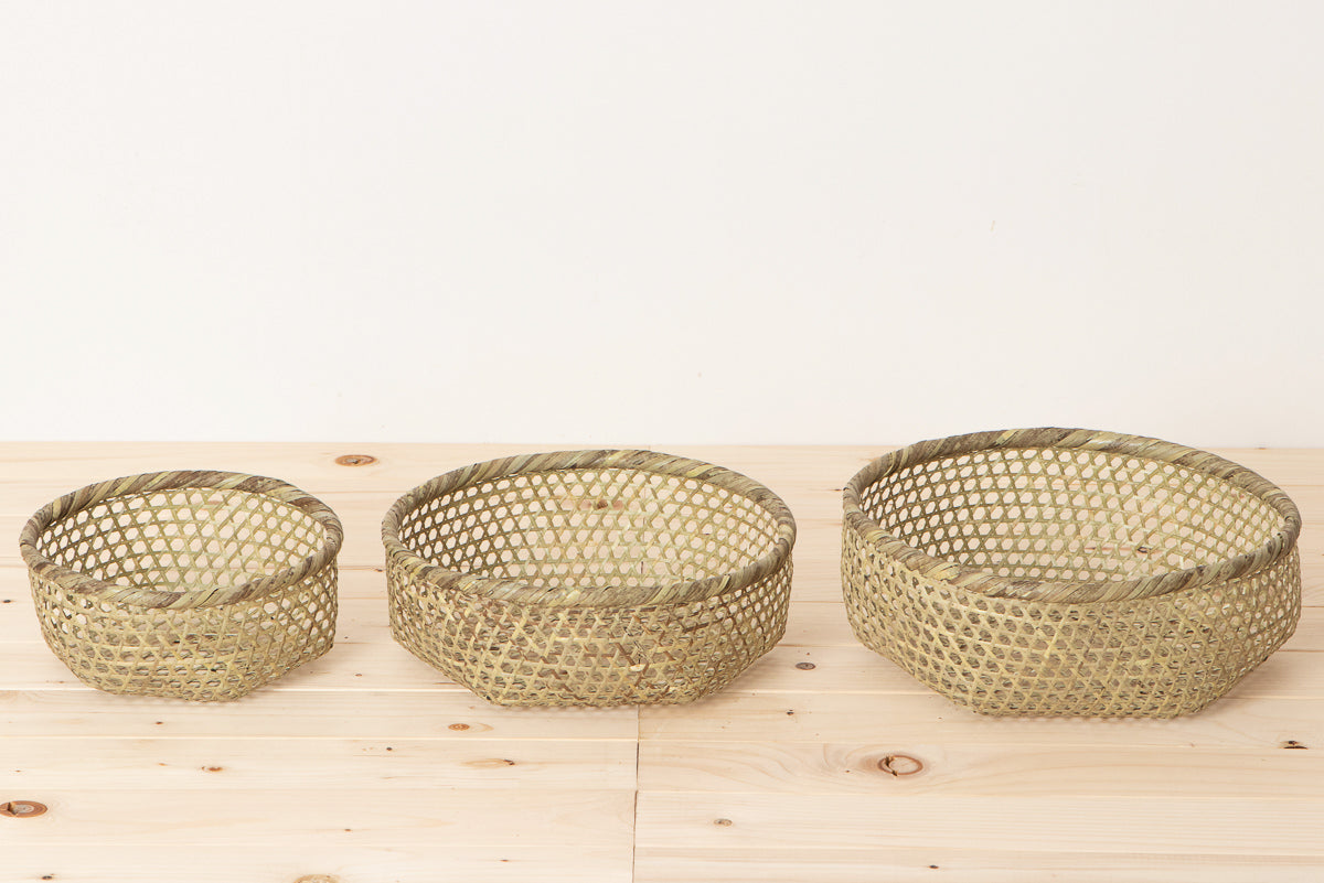Washing beans basket S, M, L / Shino bamboo / Miyagi-JPN 330106
