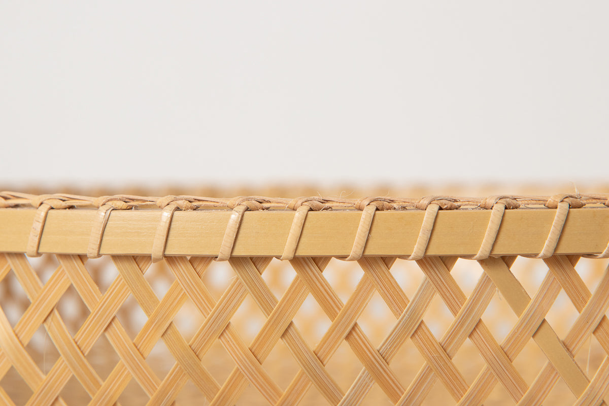 Serving Basket “Asanoha Weave” / White Bamboo / Tochigi-JPN 350106-1