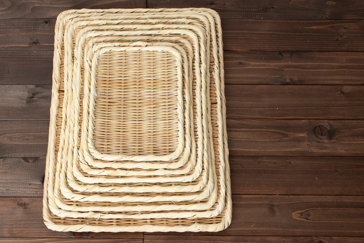 Rectangle plate "Kaku-Bon" larger 4sizes / Bamboo / Nīgata-JPN 650114